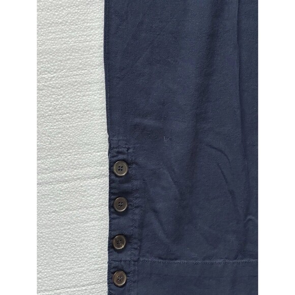 Caribbean Joe Blue Elastic Waist Blue Linen Blend Casual Cropped Capri Pant XL - Picture 2 of 5
